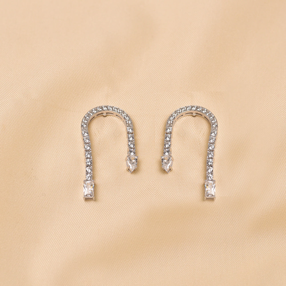 Hallmarked 925 Silver and Diamond Drop Earring