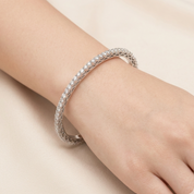 925 Sterling Silver and Diamond Bangle for Women- Elyta Jewelry