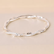 Circular twist Pure Silver Bangle (Single Piece)