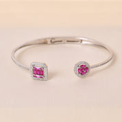 Square and Round Pink Bracelet Kada