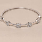 925 Sterling Silver  Geometric Bracelet Kada for Women - Elyta