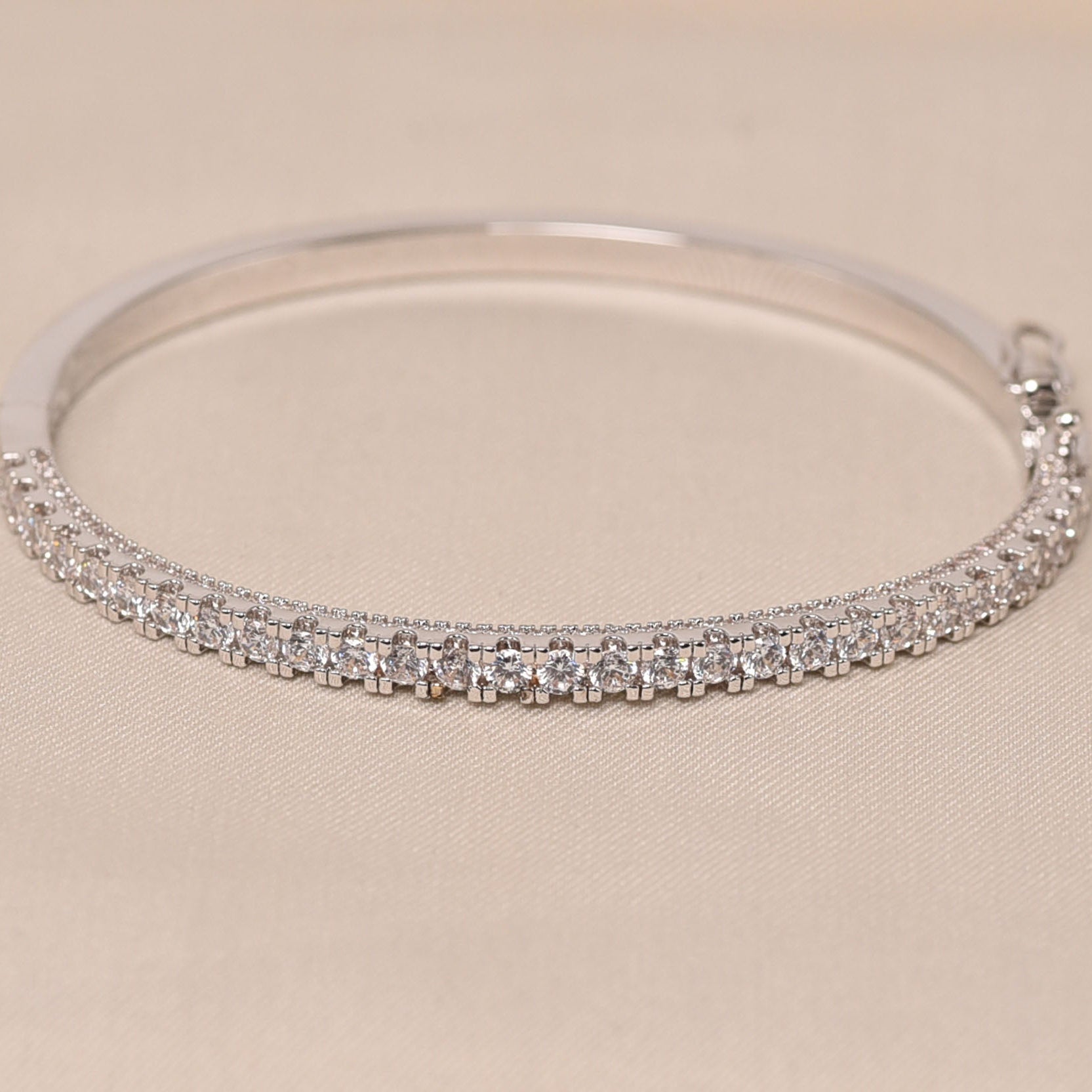 925 Sterling Silver Diamond Kada for Women - Elyta