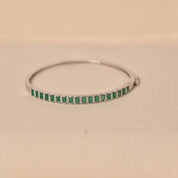 925 Silver Green Prism Stone Kada