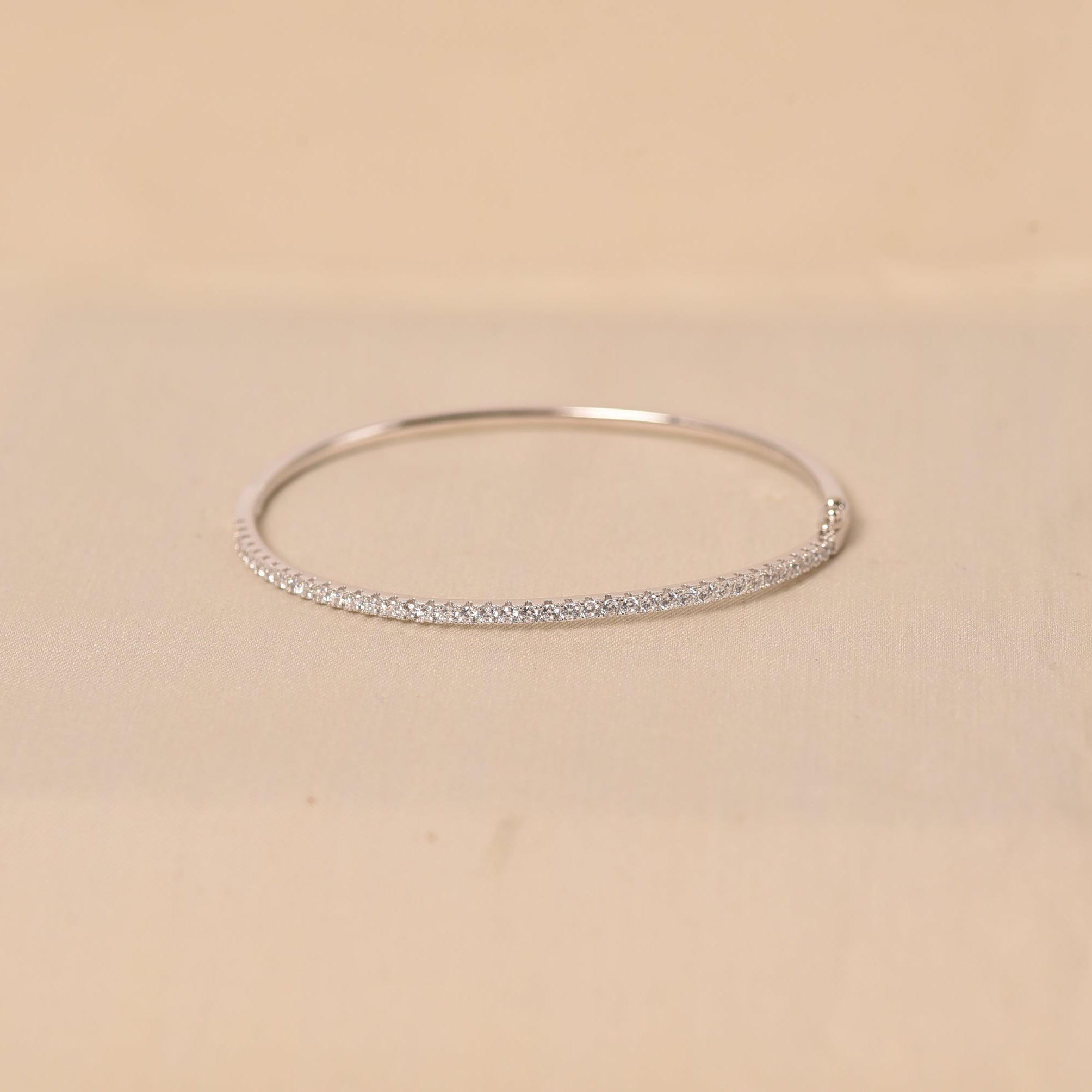 925 Silver Diamond Dainty Daily wear Kada for Women by Elyta