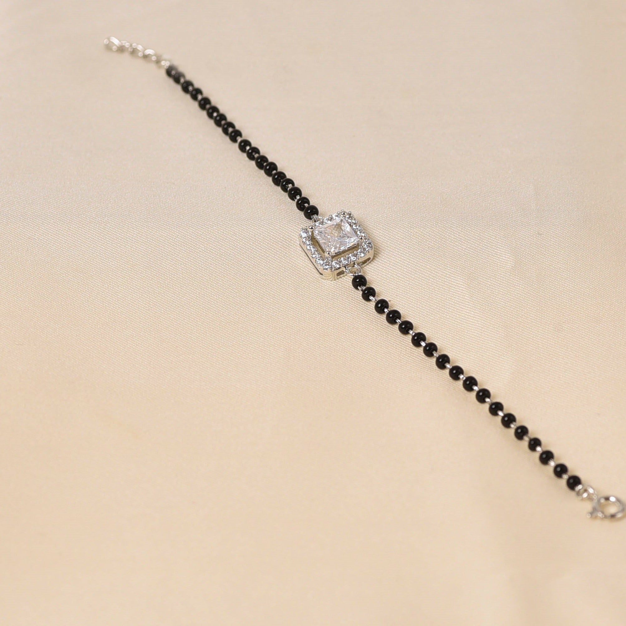 Square Serenity Mangalsutra Bracelet - Large Stone