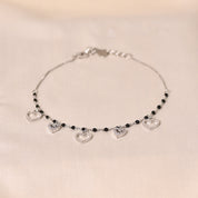 Silver Heart Charm Mangalsutra Bracelet