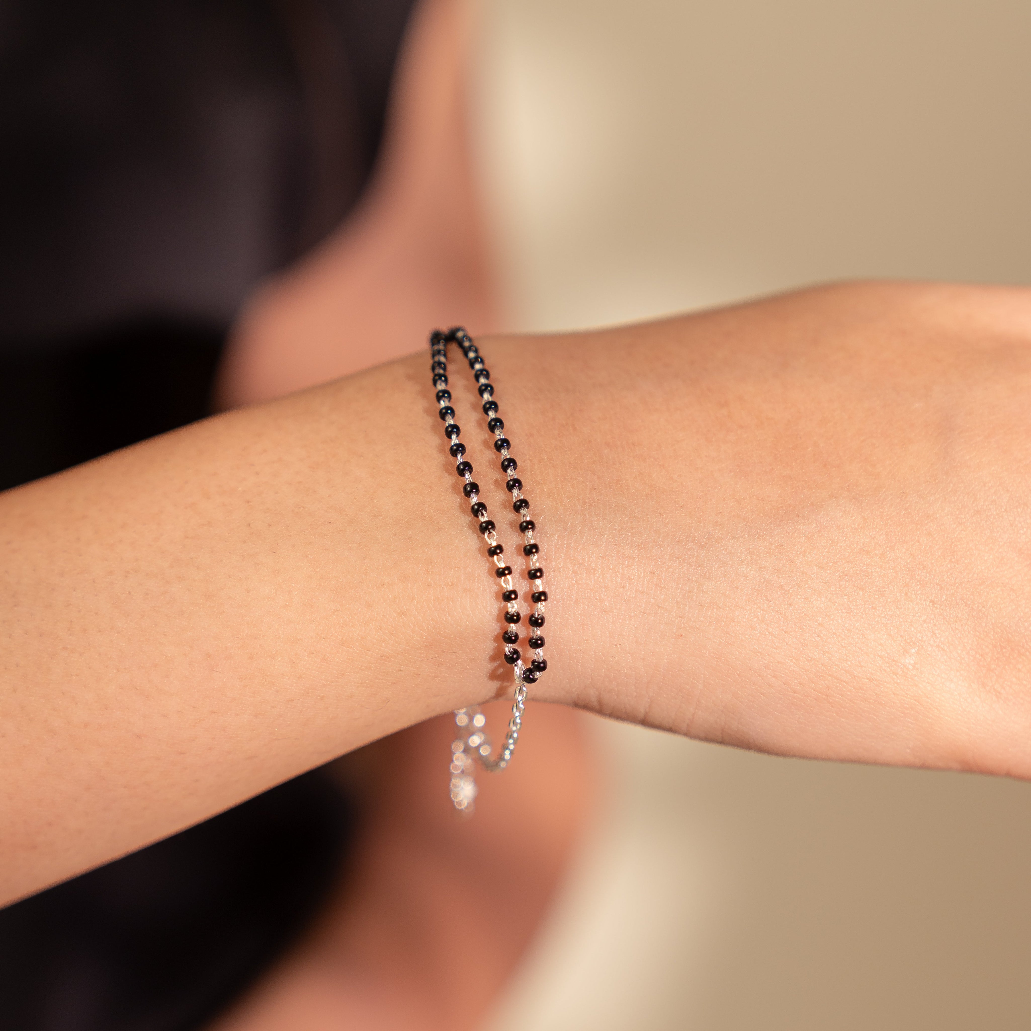 Silver Two Line Mangalsutra Bracelet