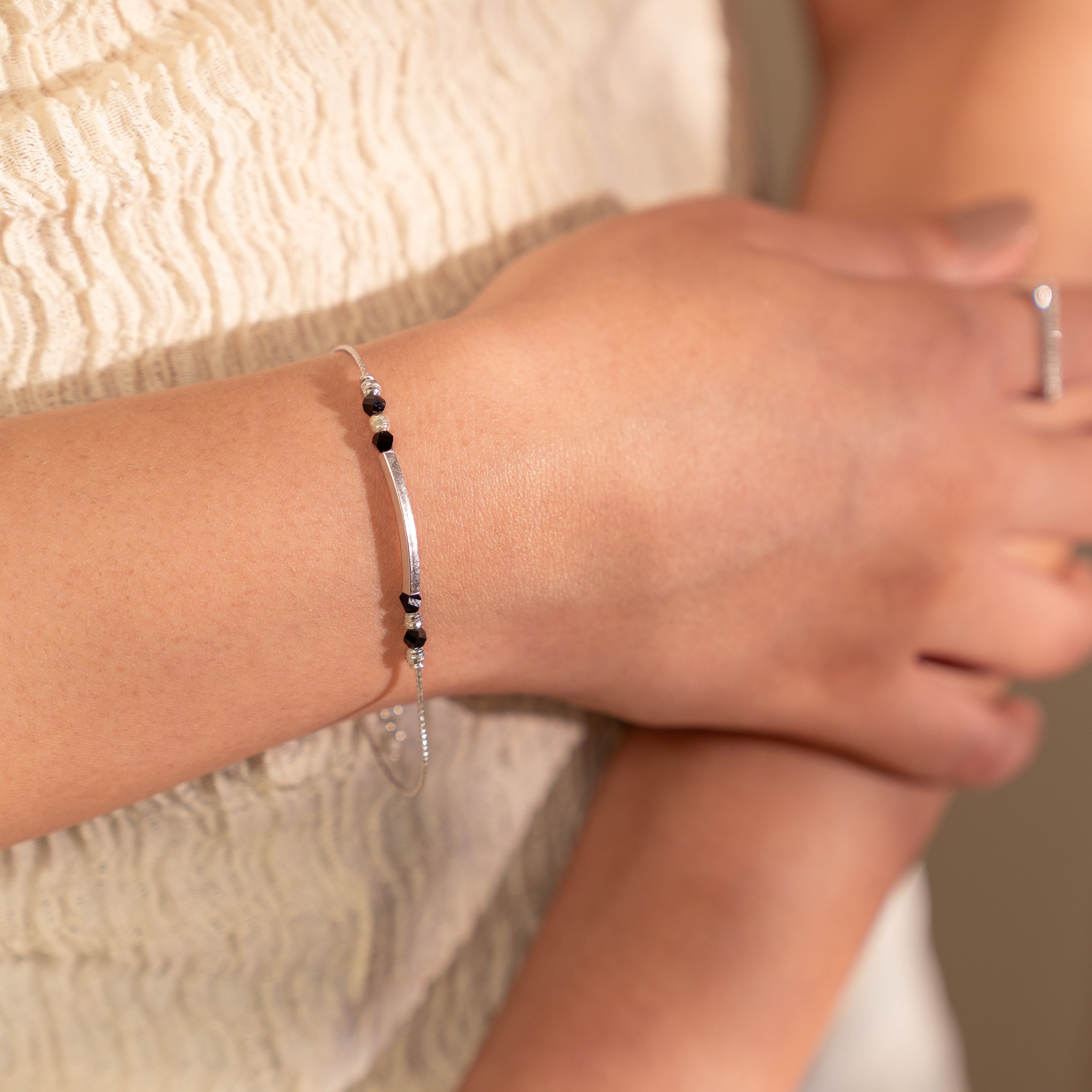 Silver Morse Mangalsutra Bracelet