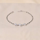 Silver Zircon Heart Mangalsutra Bracelet
