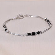 Two Line Black Beaded Mangalsutra Bracelet