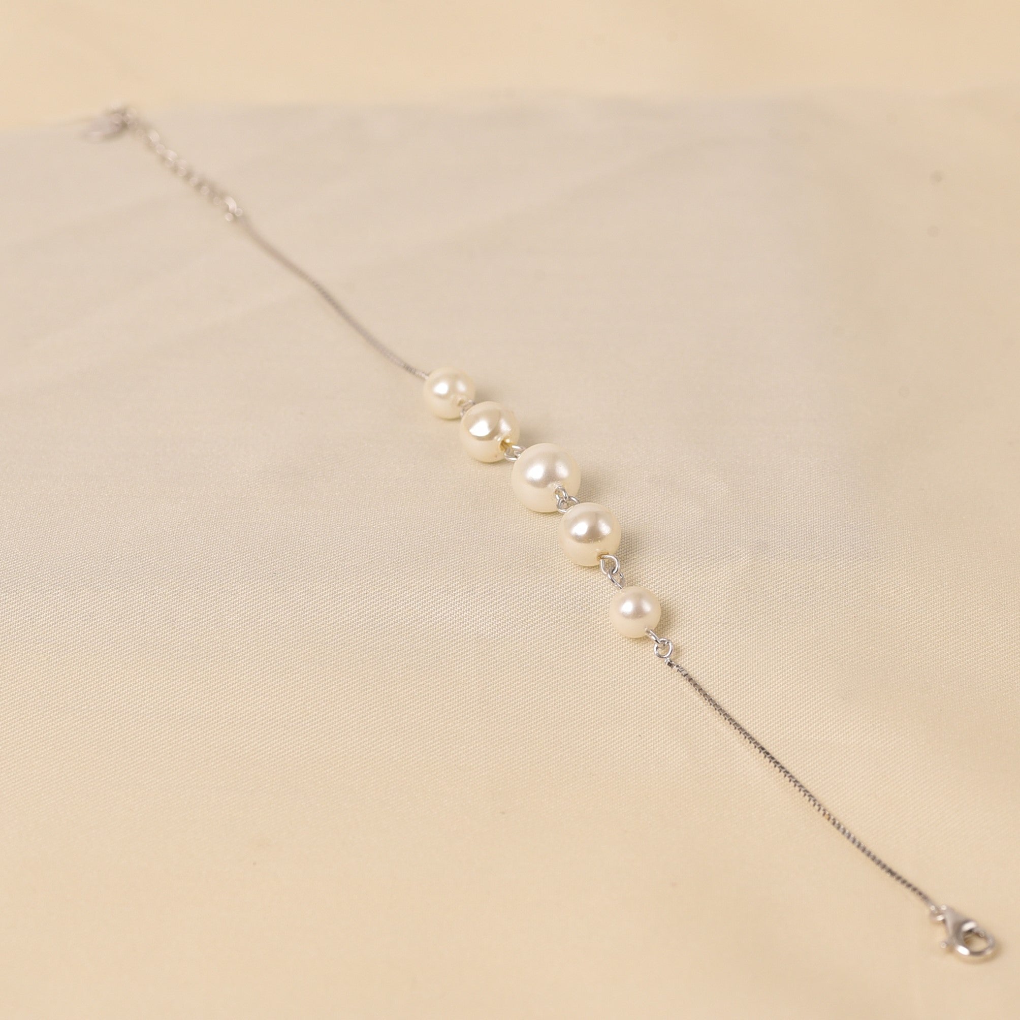 Silver Big Pearl Bracelet