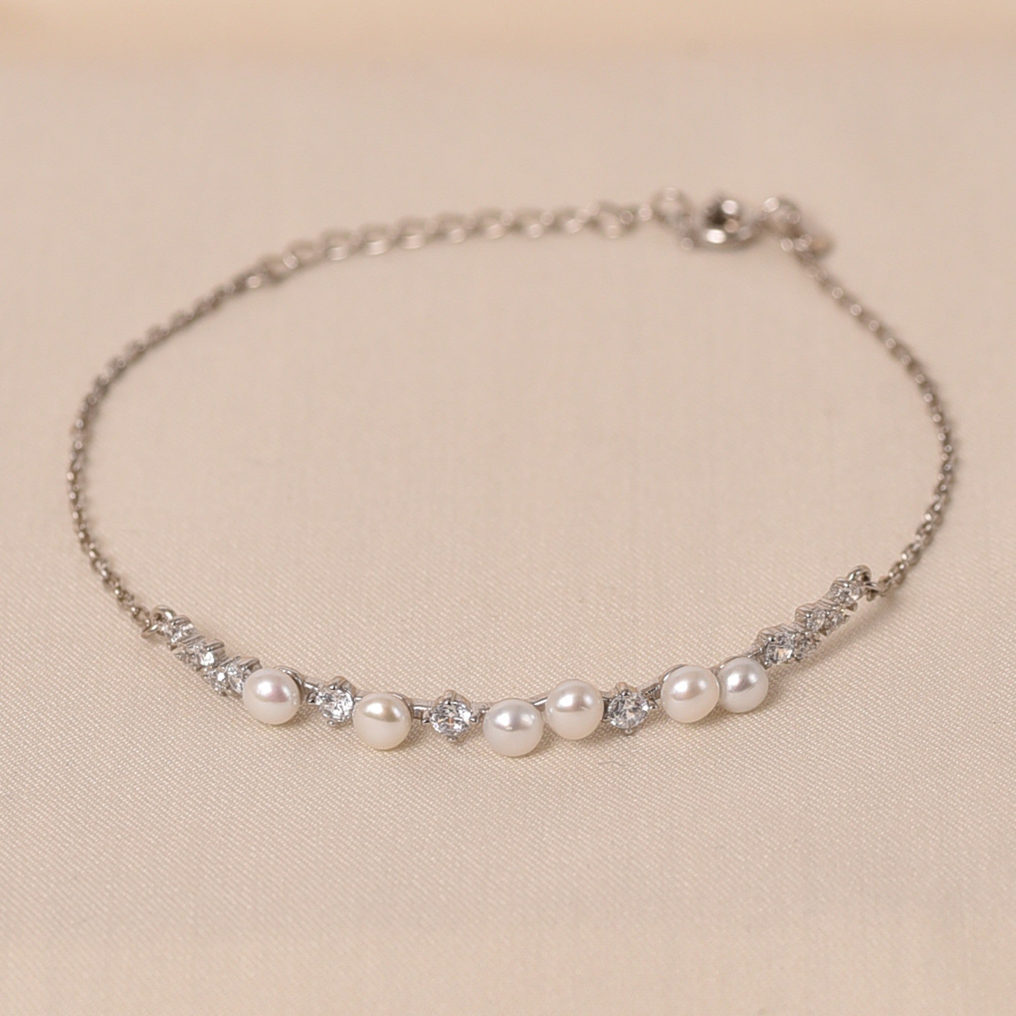 Dot and Pearl Stiff Bracelet