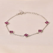 4 Dot Diamond Bracelet -Dark Pink