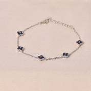 4 Dot Diamond Bracelet -Dark Blue