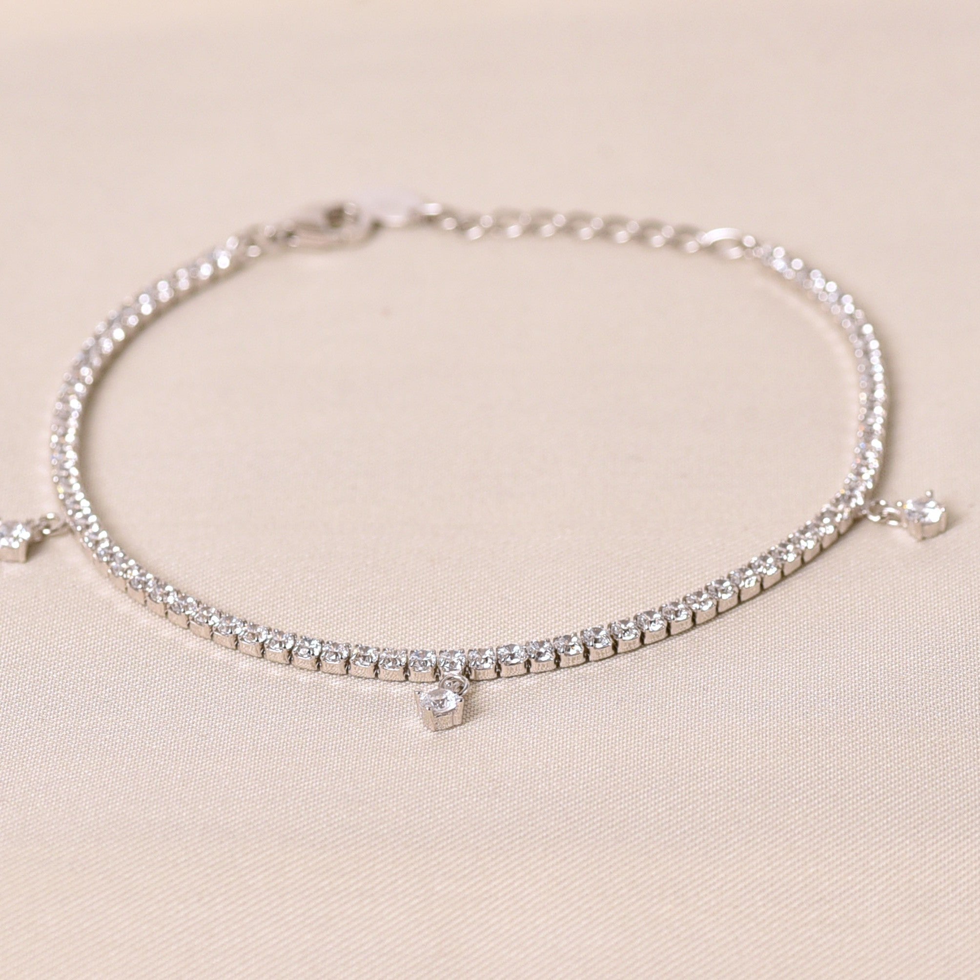 3 Charm Simple Diamond Bracelet