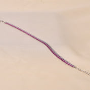 Rainbow Tennis Bracelet- Dark Pink