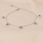 Flower Charm Bracelet -Dark Green