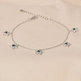 Flower Charm Bracelet - Dark Green