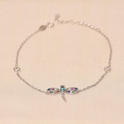 Multi Colour Butterfly Tennis Bracelet