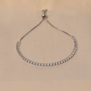 925 Silver Adjustable Party wear Tennis Bracelet - Elyta