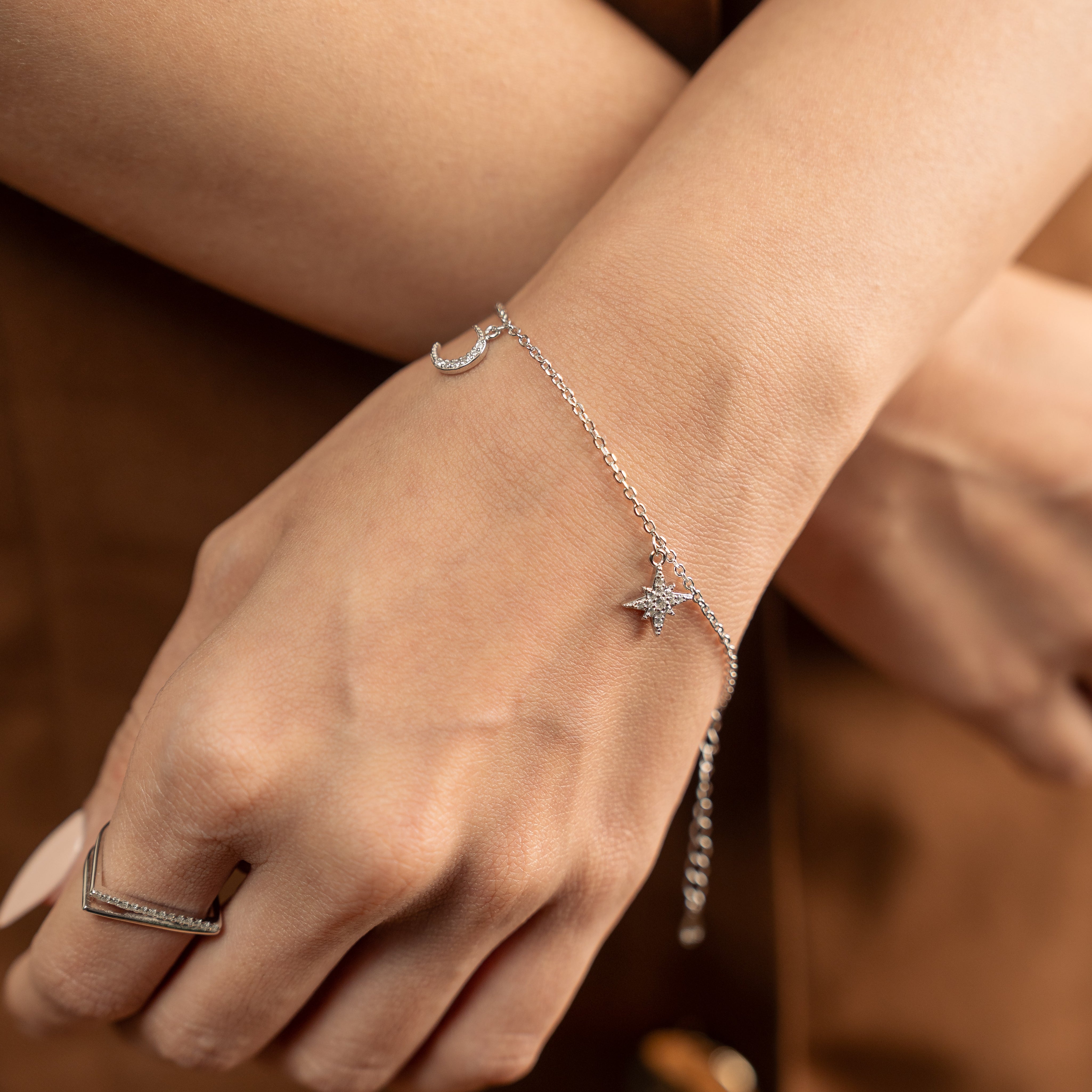 Sterling Silver Charm Bracelet for Women - Elyta