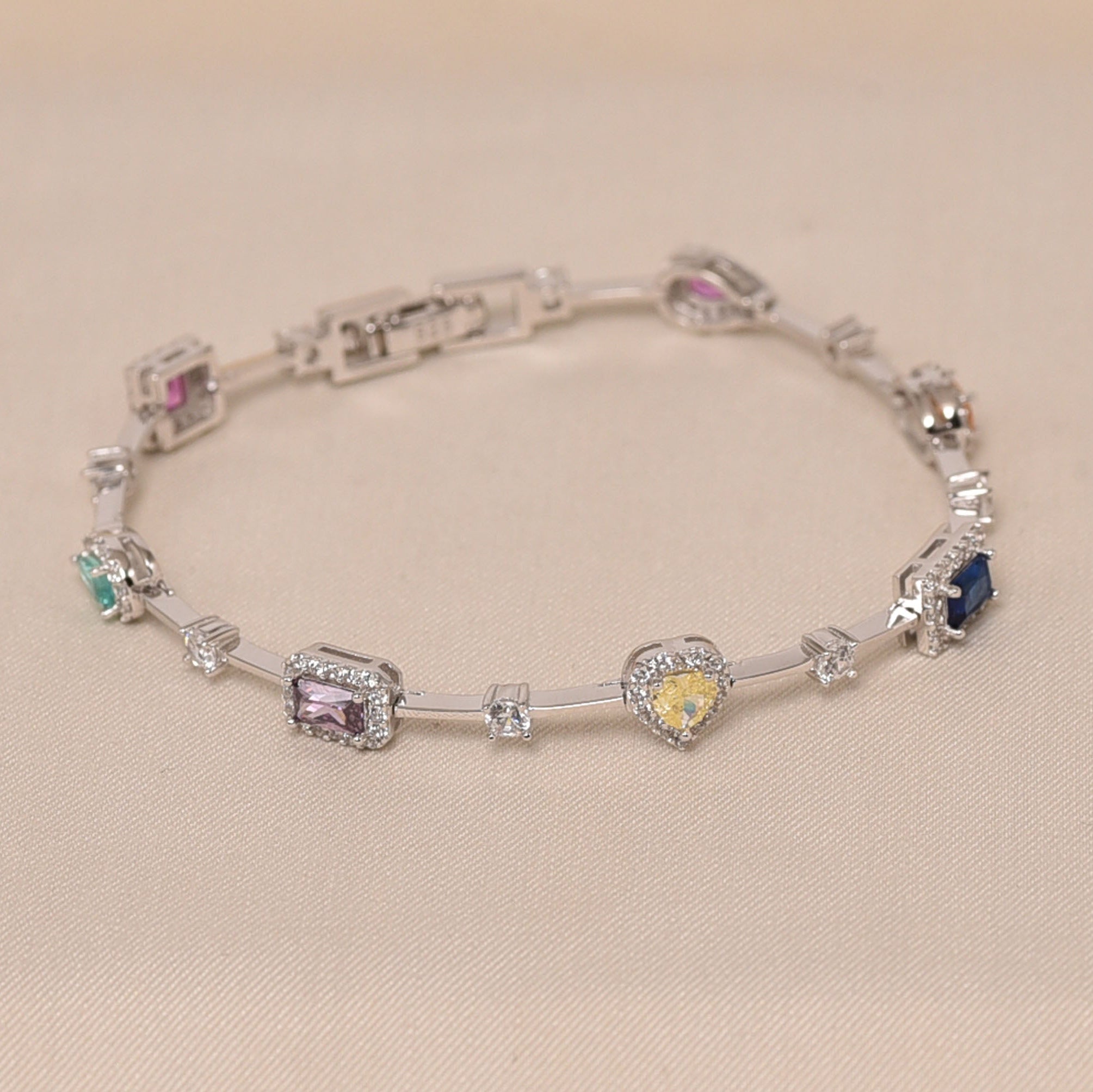 925 Sterling Silver Crystal Bracelet for Women