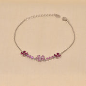 925 Silver Aria Bracelet - Dark Pink