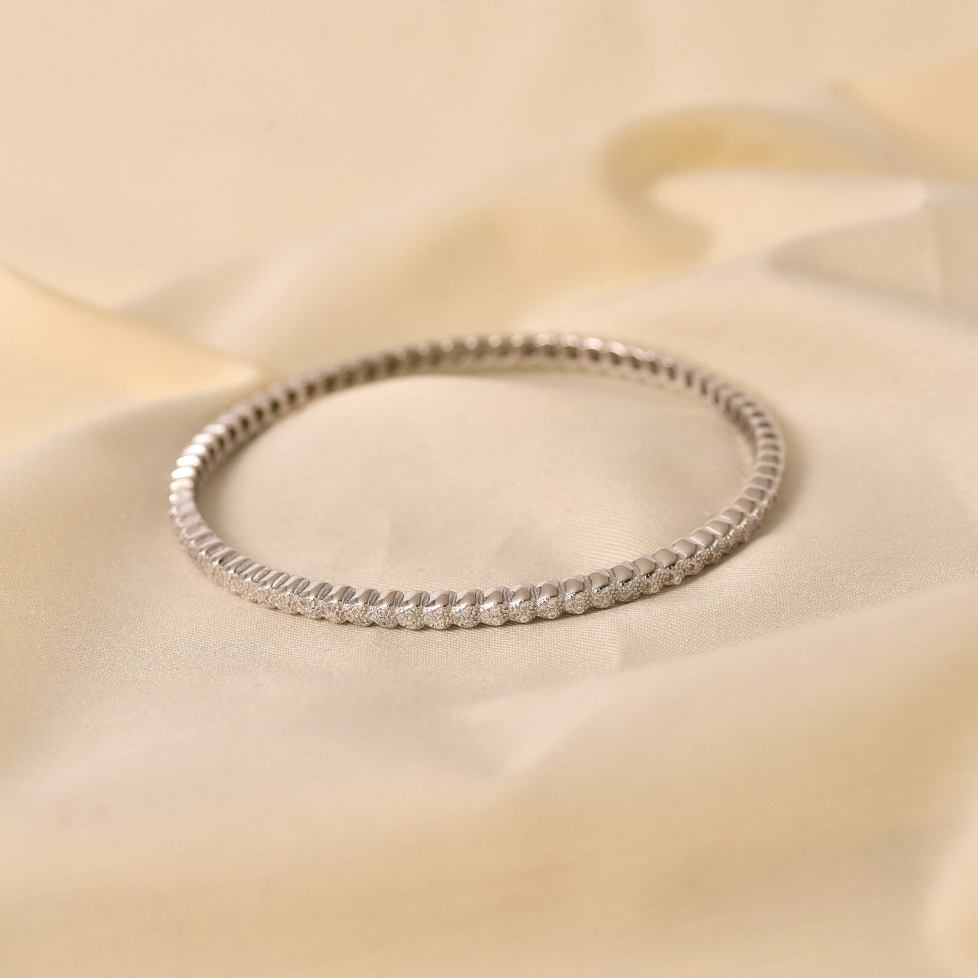 Fine Silver Heart bangle for girl by Elyta