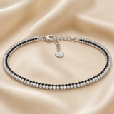 Diamond Square Tennis Bracelet - Black