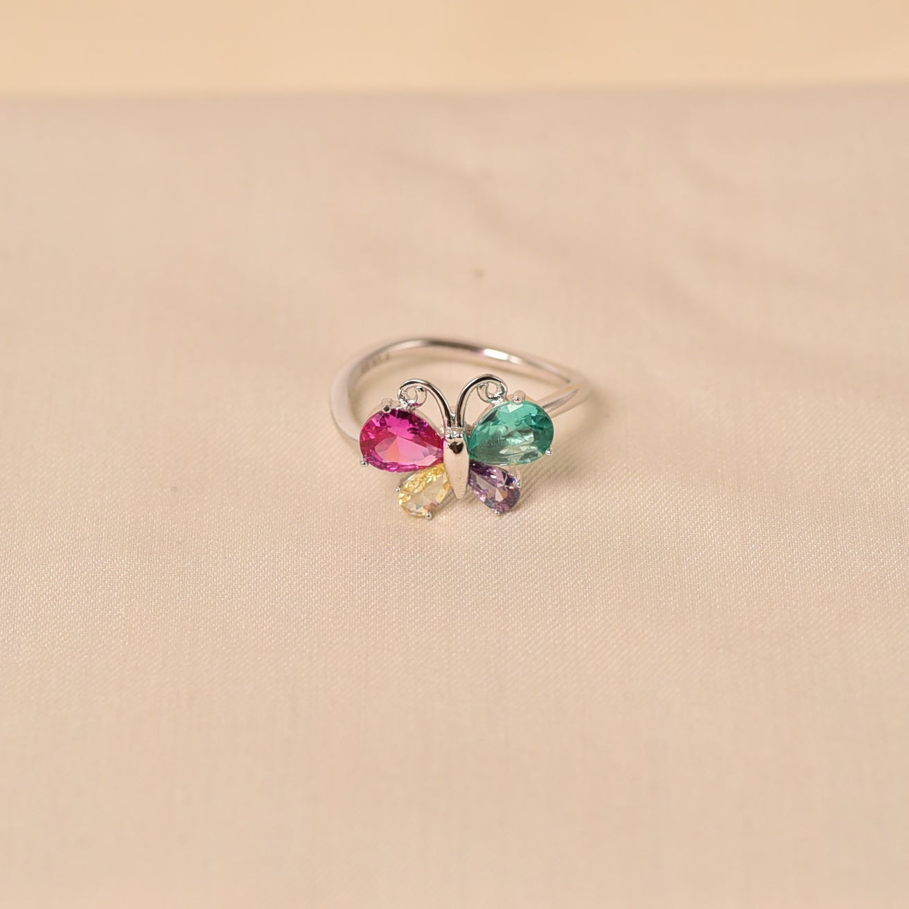 925 Silver Multi-color Ring for women