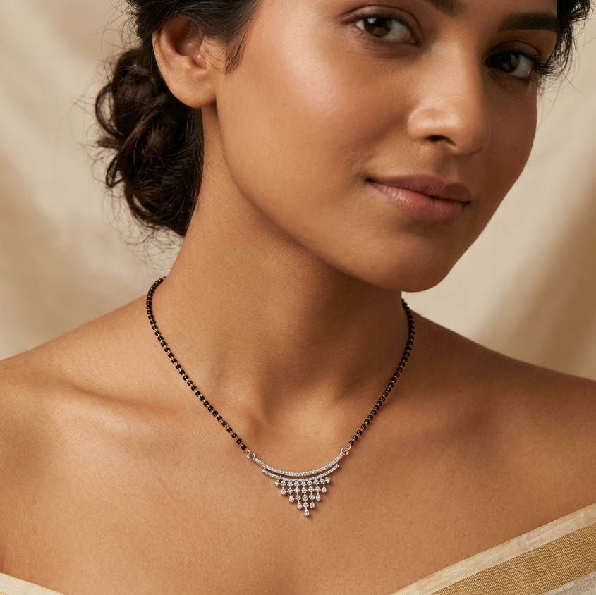 Black Beads Mangalsutra for Women 