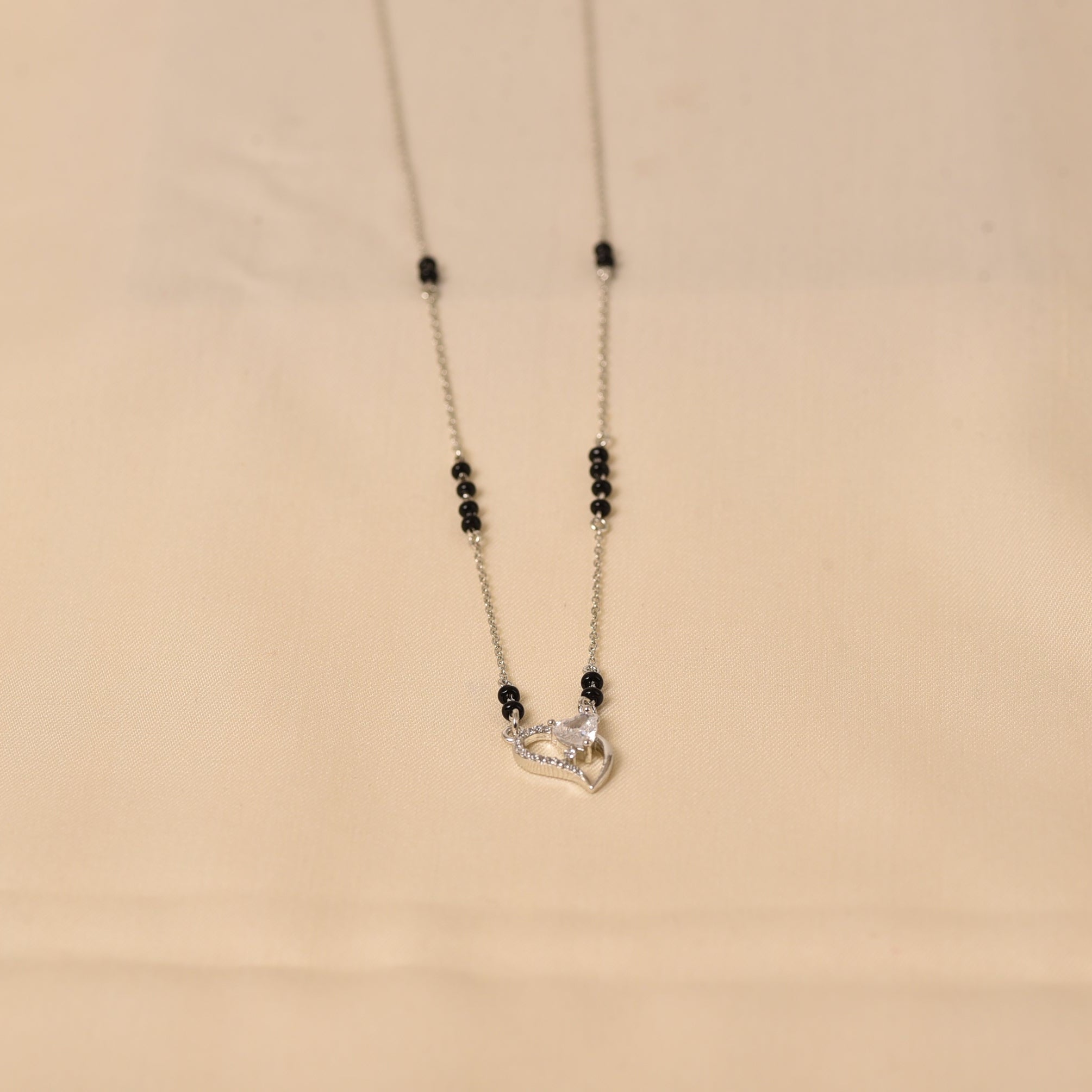 925 Silver Minimal Silver Necklace Mangalsutra by Elyta