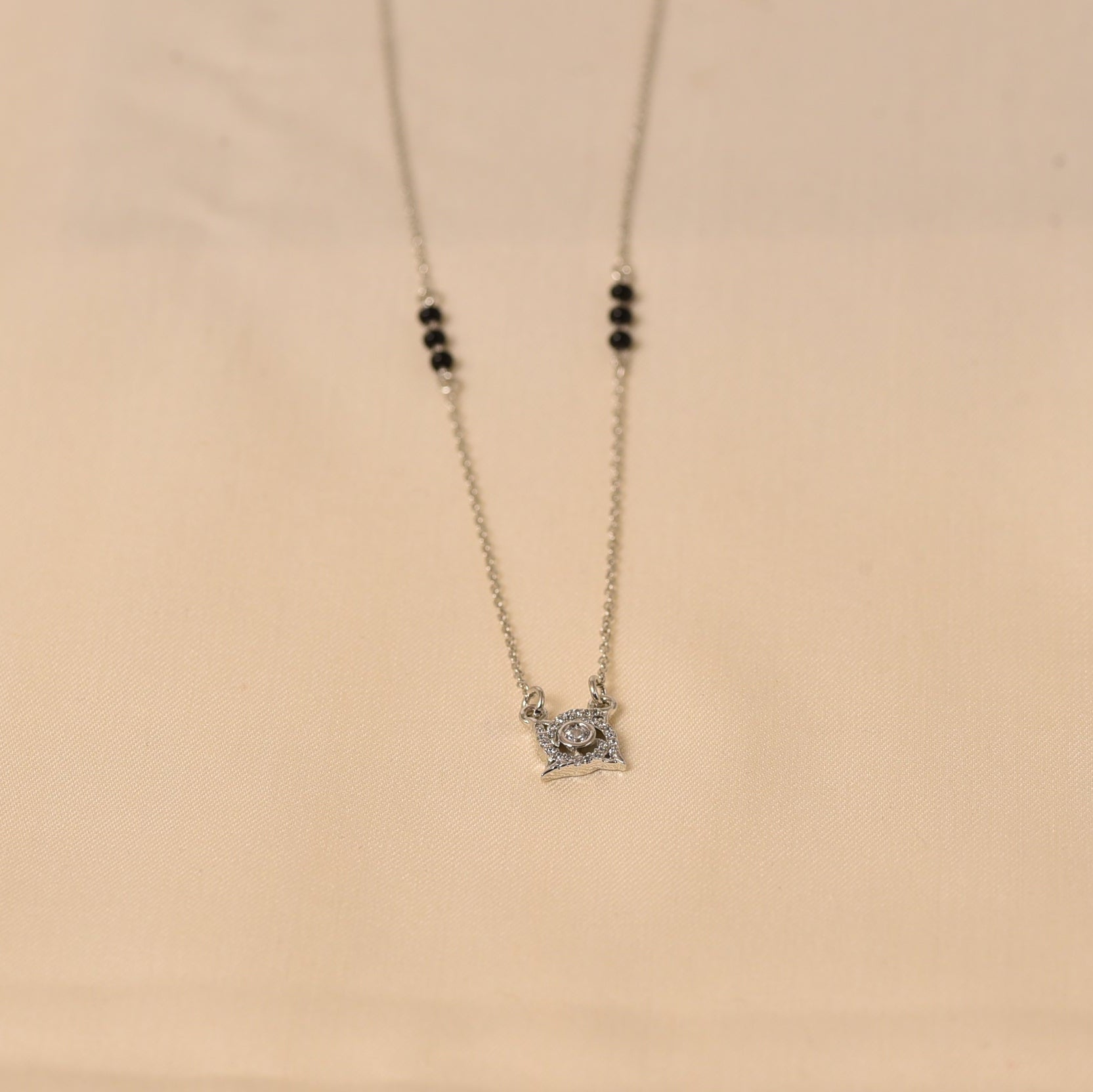 Silver Swastik design Mangalsutra for women