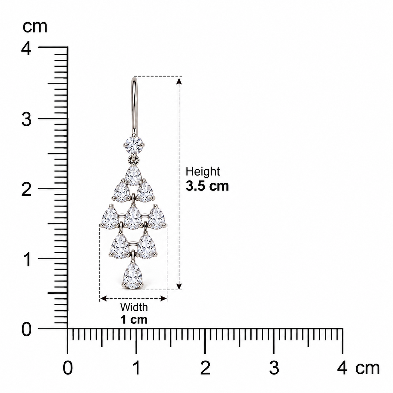 Elegant Silver Pear-Cut Stone Drop Earrings