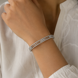 Silver Radha Diamond Bangle (Single Piece)