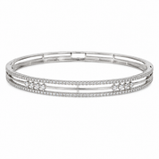 Silver Radha Diamond Bangle (Single Piece)