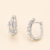 925 Silver Prisha Diamond Hoop Earrings