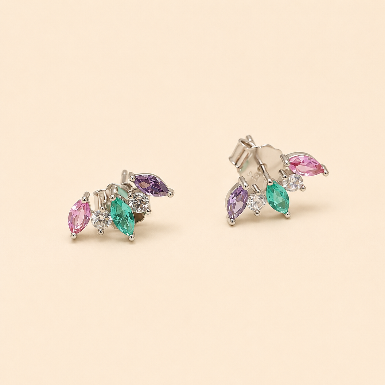 Multicolour Leaf Studs