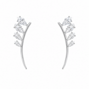 925 Silver Curved Leaf Earring