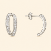 Oval Sparkle Hoop Earring