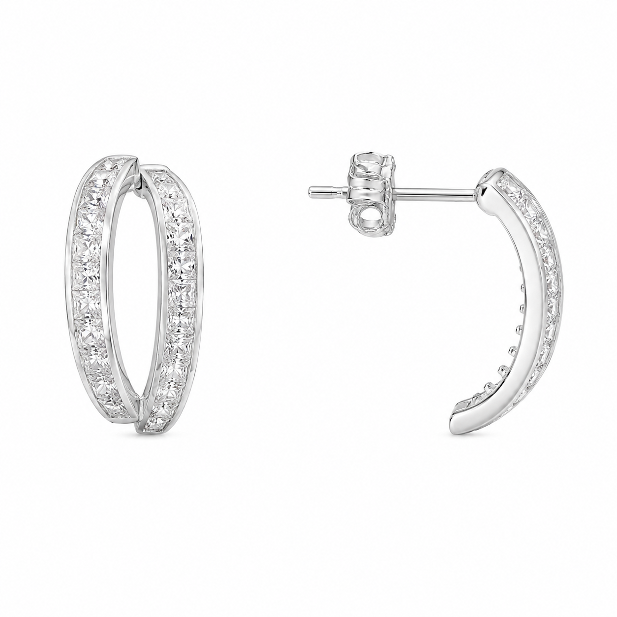 Oval Sparkle Hoop Earring