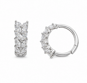 Crystal Leaf Hoop Earrings