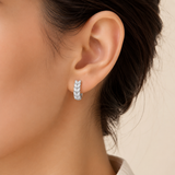 Crystal Leaf Hoop Earrings