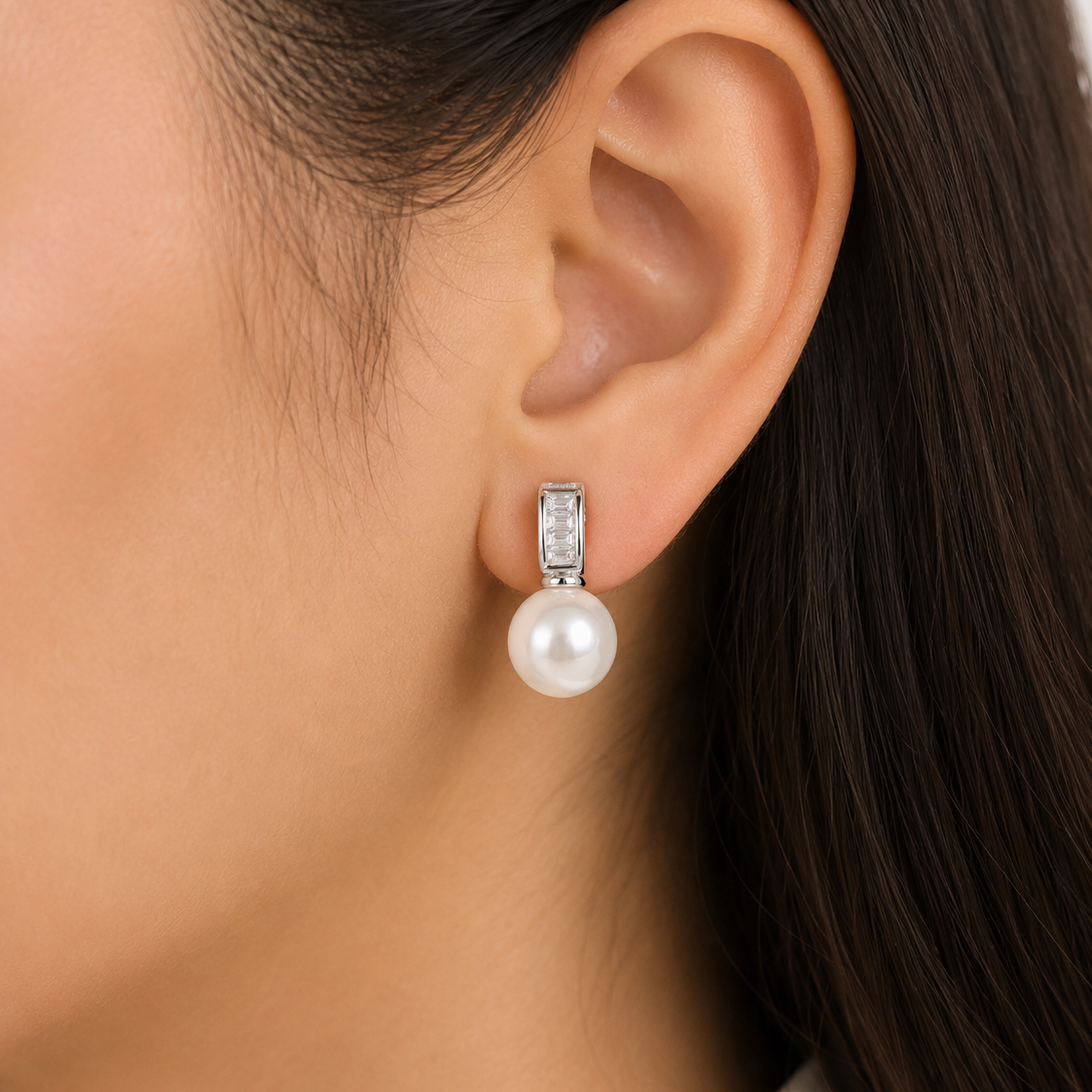 925 Silver Pratl Diamond Earrings