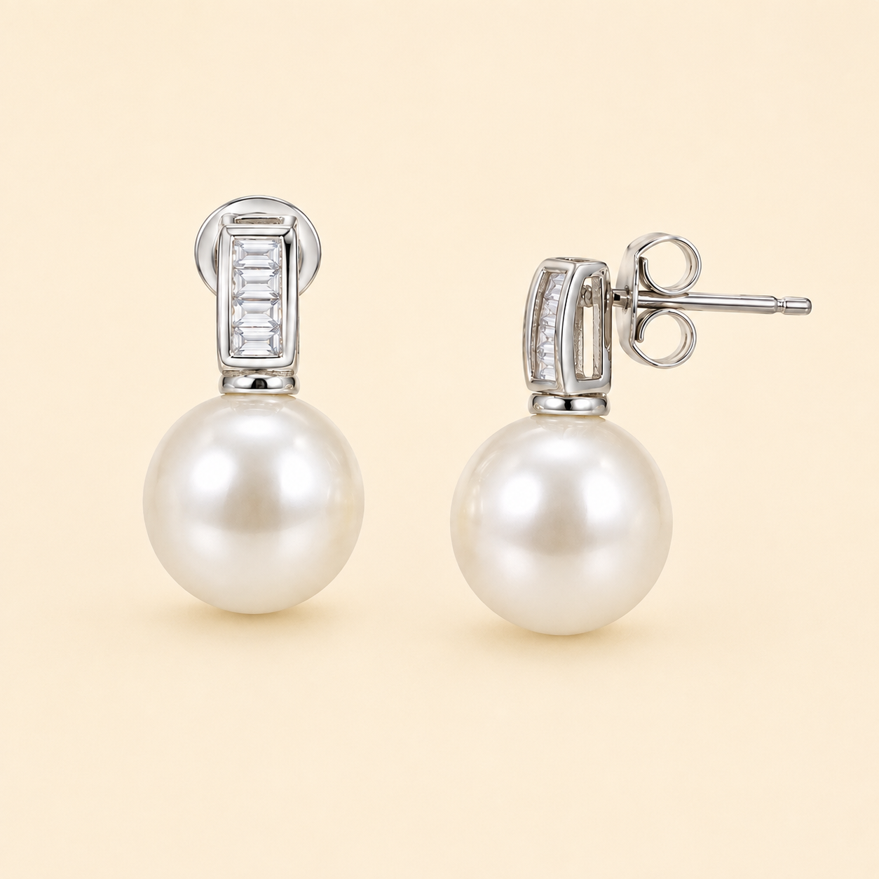 925 Silver Pratl Diamond Earrings