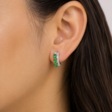 925 Silver Grace Hoop Earrings - Green