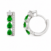 925 Silver Grace Hoop Earrings - Green