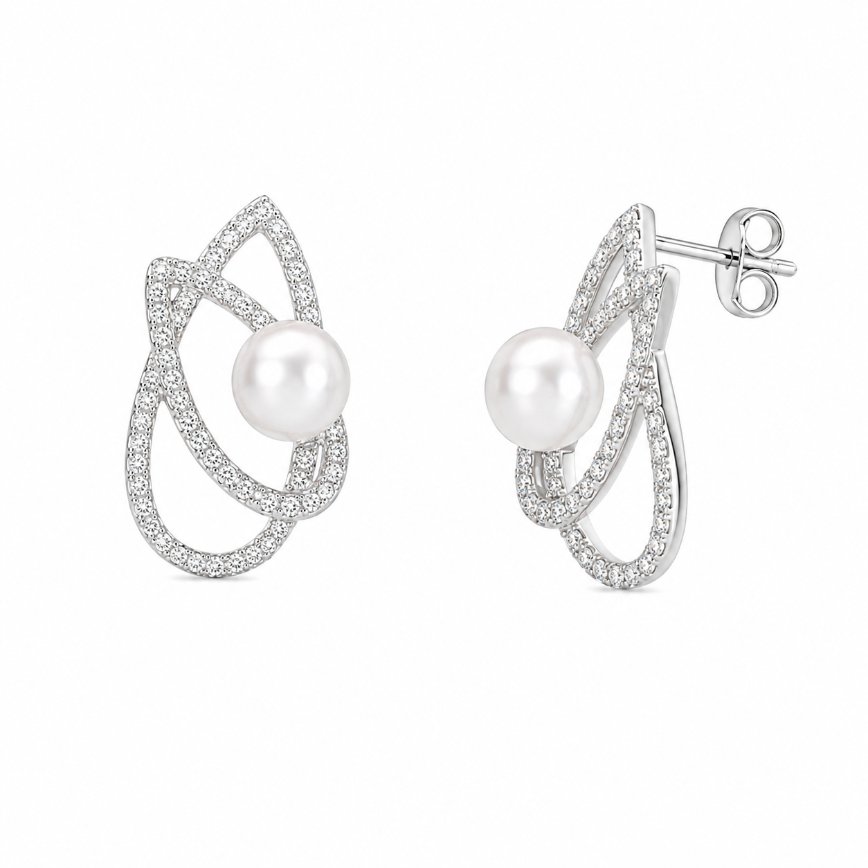 925 Silver fancy Diamond Earrings