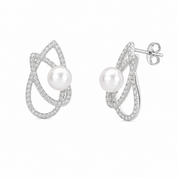 925 Silver fancy Diamond Earrings
