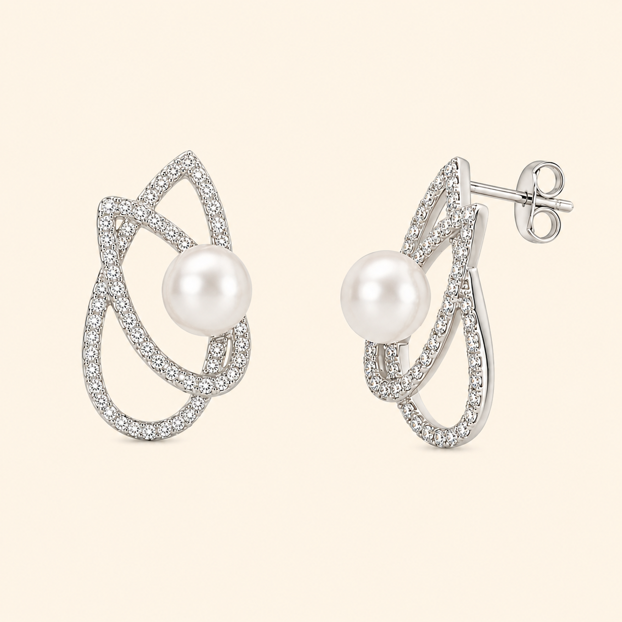 925 Silver fancy Diamond Earrings